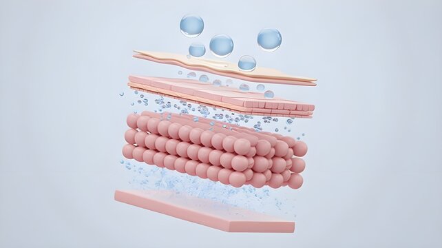 A detailed illustration of a biological cell membrane structure with various components