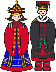 vector illustration of a king and queen