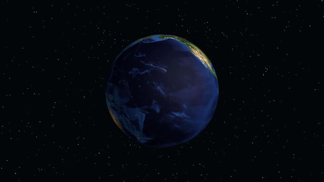 Earth Zoom Animation to Yogyakarta Indonesia with Population Data Overlay