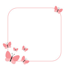 Decorative frame design with butterflies. Vector illustration.