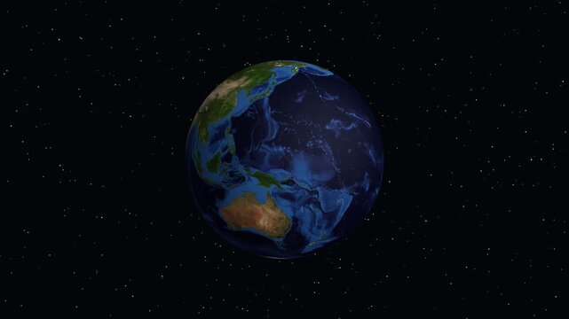Satellite Zoom Animation from Space to Baoding China with Coordinates