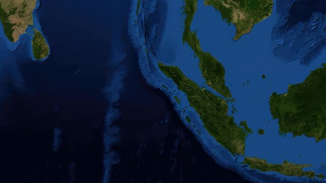 Satellite Map Zoom Animation From World View To Malacca City Malaysia