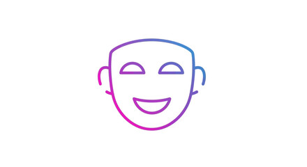 Obraz premium A cheerful gradient line icon of a smiling theatrical mask representing happiness and joy