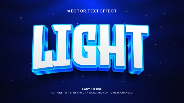 light editable text effect 3d vector