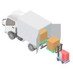 無人フォークリフトの積み込み