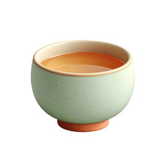 Isolated Light Green Cup Containing Orange Beverage Over Black