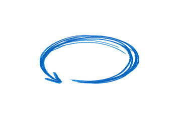 Blue arrow circle, drawn style on black background