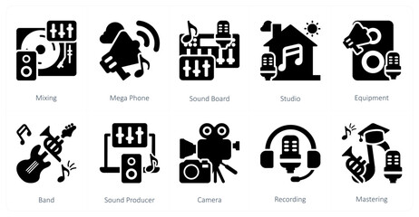 A set of 10 mix icons as president, election campaign, success