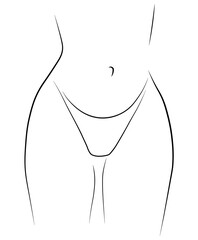 Woman legs swimsuit panties bikini hand drawing