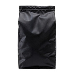 Black packaging bag for food storage isolated on a transparent background  