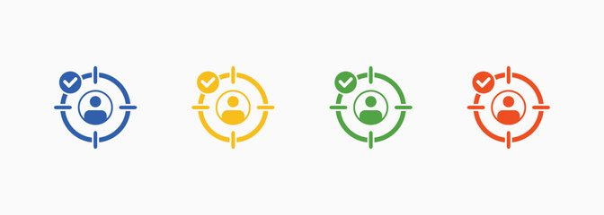 Target Audience Icon Set Color Multiple Style Collection Element For Design
