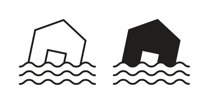 Flood icon suitable symbol. Simple stock illustration stock
