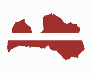 Fototapeta premium Discover Latvia's stunning silhouette, perfect for travel brochures, educational materials, and patriotic designs celebrating Latvian pride.
