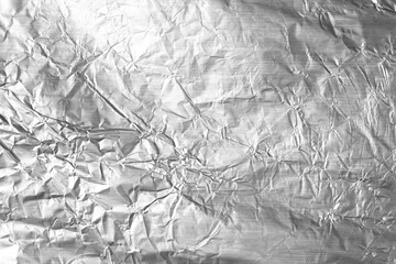 Crumpled Silver Duct Tape Texture with Wrinkles and Seams Background