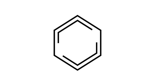 Benzene Ring Chemical Structure Diagram.