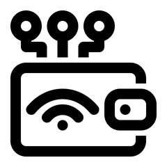 Digital Wallet, E Wallet, Wallet Outline Icon