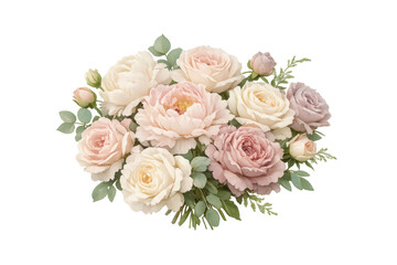 Obraz premium Elegant floral bouquet creating a beautiful arrangement for celebration, wedding, and romantic events on transparent background