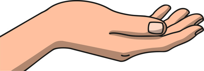 cupped hand vector illustration