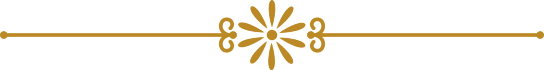 Text separator in golden line retro decorative style