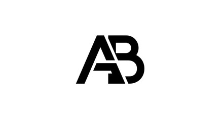 Obraz premium Black AB Initials Logo Design.