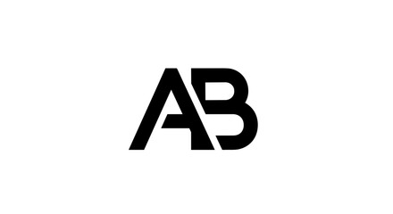 Black AB Logo Typography Design Element.