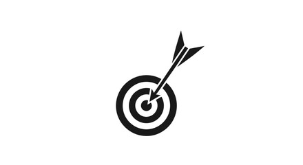 Dart Hitting Bullseye on Target.