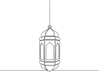 A hanging lantern with a dome top and pointed arches on a transparent background © Afia