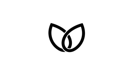 Simple Black Leaf Logo Design Element.