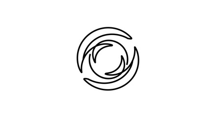 Simple Black Line Art Circular Logo Design.