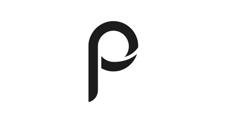Stylized Black Letter P Logo Design.