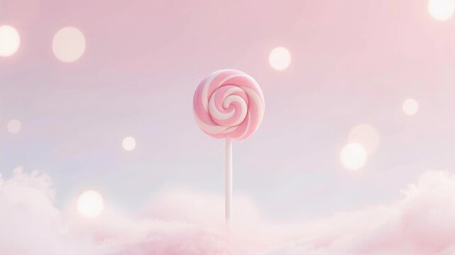 A delicious pink rose of the sky swirl lollipop with colorful red and white spiral stripes on a stick creates a sweet childhood snack isolated like a fun dessert vector