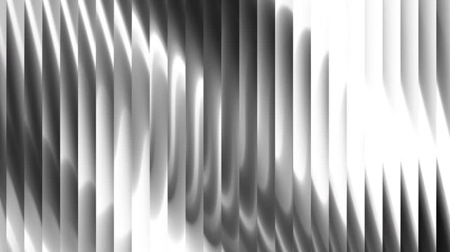 Metal silver abstract loop background with mirror ribbed texture and elegant gray surface. Chrome-inspired reflective motion exudes a luxury