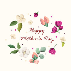 Mother's Day greeting card. Vector illustration.