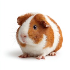 Cute guinea pig, reddish-white, sitting