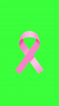 Breast cancer pink ribbon animated symbol. Full Hd. 4K
