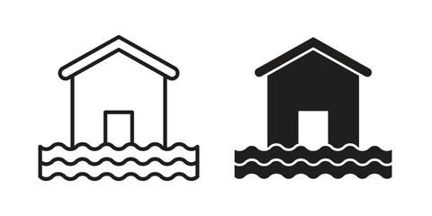 Obraz premium Flood icons symbol. vector illustration pack for apps and designs