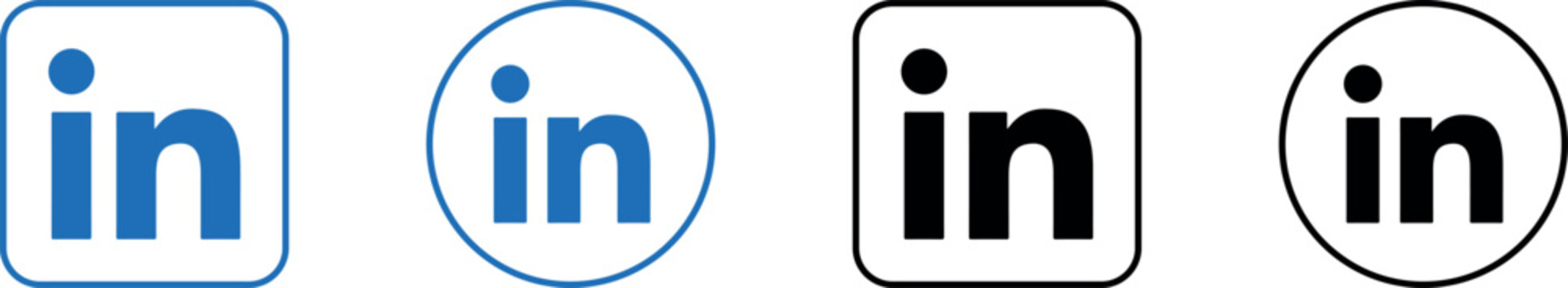 flat linkedin logo icon set editorials only