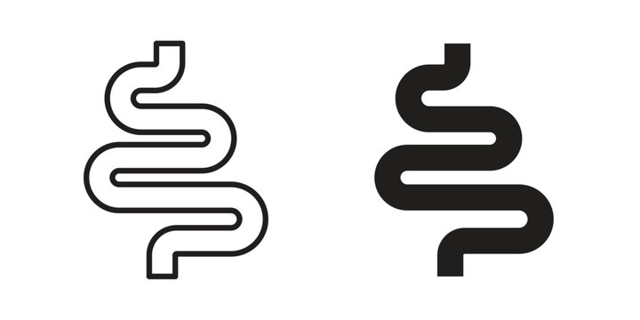 Intestines icons symbol. vector illustration pack for apps and designs