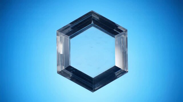 Crystal logo reveal in blue water