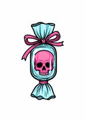 ドクロ入りキャンディ、ポップなイラスト