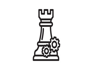 A chess rook with mechanical gear integrated into its base © MDRasel