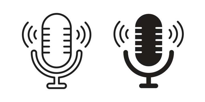 Podcast icons symbol. vector illustration pack for apps and designs