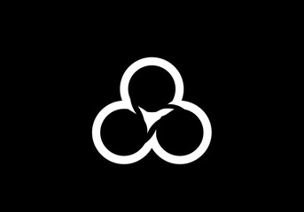 白い丸の幾何学模様、ミニマルデザイン