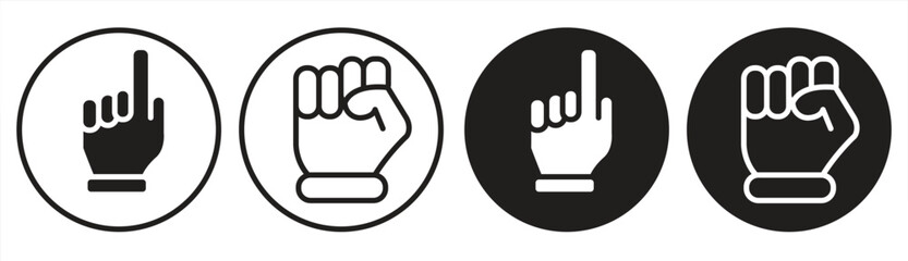 Collection of hand icons in various styles, editable strokes for web and mobile, business concepts, isolated on white background, vector illustrations.

