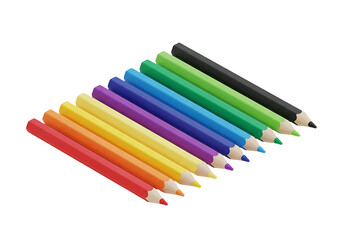 Fototapeta premium Colorful Pencils Arranged in Rainbow Order.