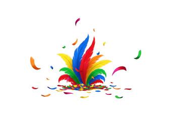 Fototapeta premium Vibrant Confetti Explosion with Colorful Streamers.