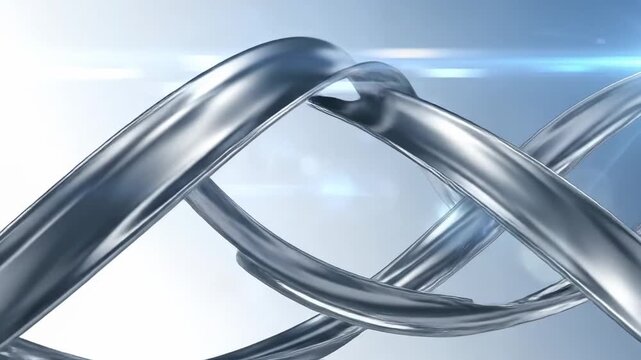 Dynamic metallic helix animation showcasing twisting and interlocking movements