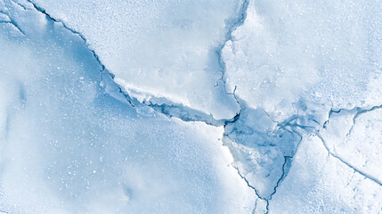 Fractured Ice Texture with Subtle Snow Grains cracked