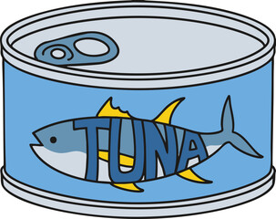vector illustration of a canned tuna