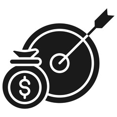 Budget Goal Glyph Icon
